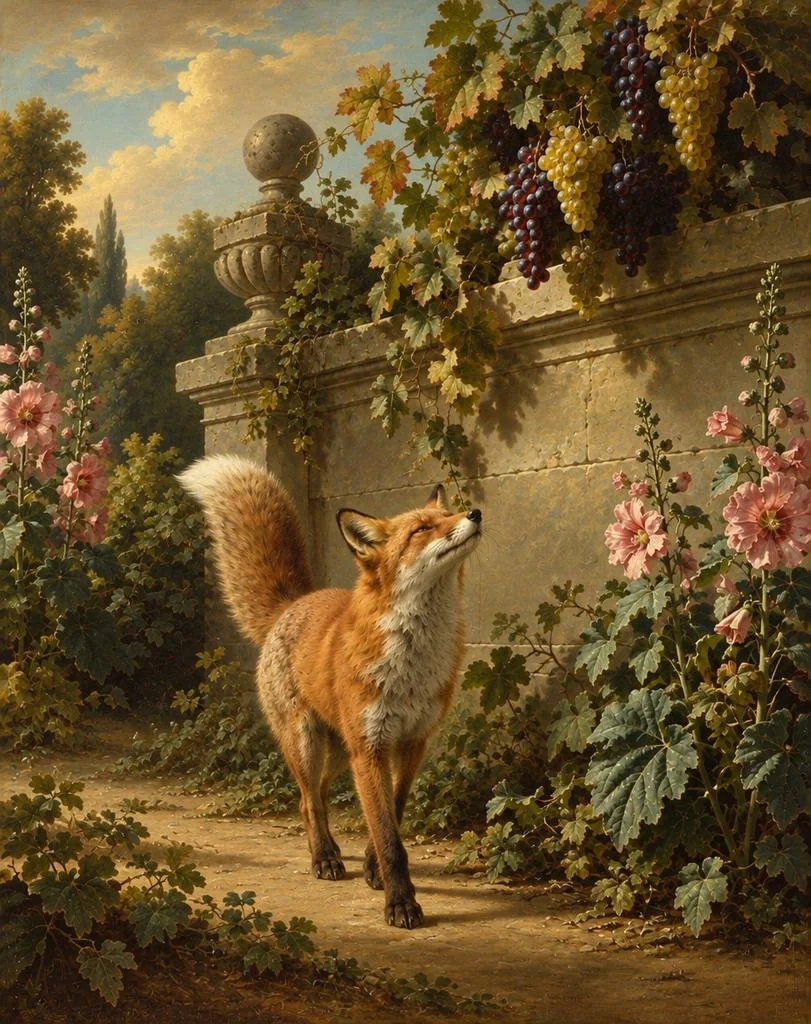 The fox walking away with his head held high